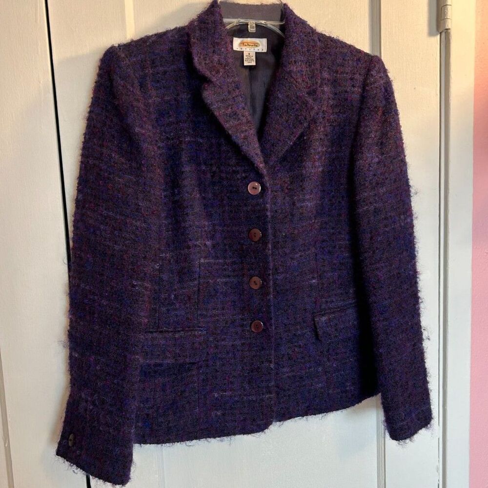 Talbots Petites SZ 8 Wool/Mohair/Nylon Blazer Suit Jacket Purple